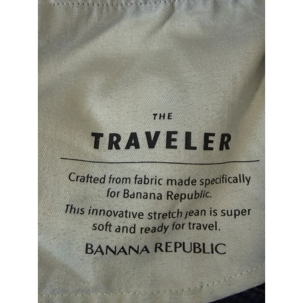 Banana Republic Jeans Mens 32x32 Blue Navy Traveler Slim Fit Straight‎ Stretch